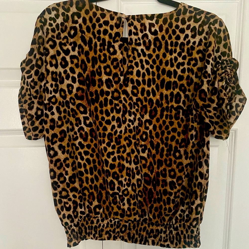 MICHAEL KORS
Leopard-Print Peasant Top size med
New with tags  retails for $78